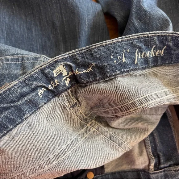 7 For All Mankind Med Wash Cotton Blend Stretch Bootcut Denim Jeans Plus size 32 - Picture 4 of 10